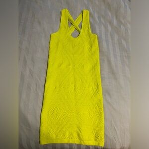 bebe bodycon dress- bright yellow/lime in color. Size small- like new!